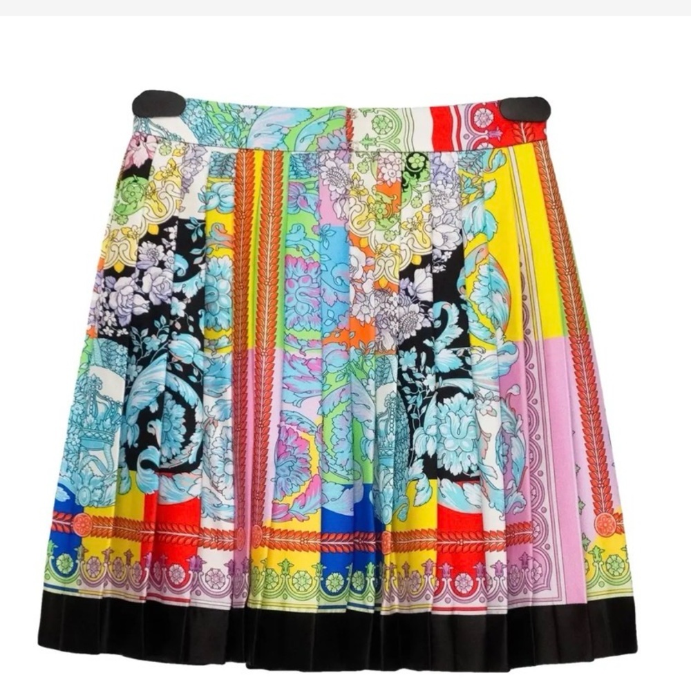 Authentic Versace Multicolor Printed Pleated - image 1